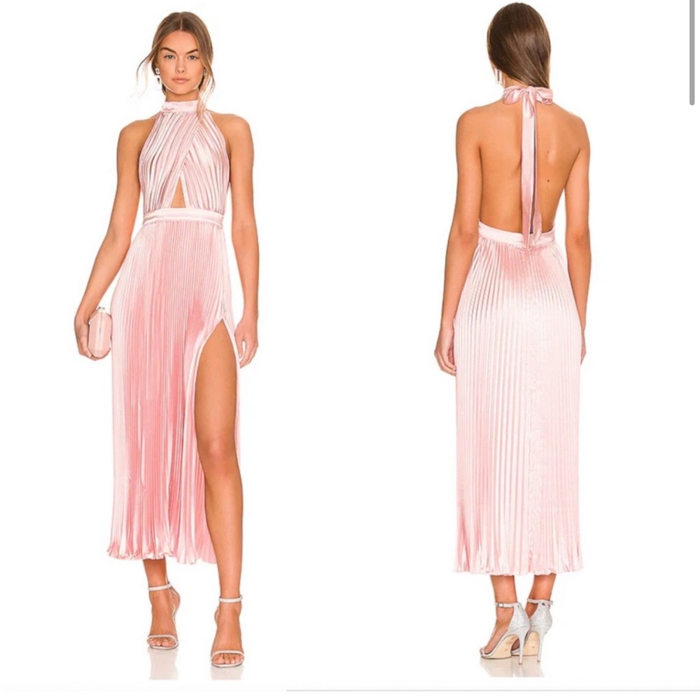 L’idee Halter Pleated Dress